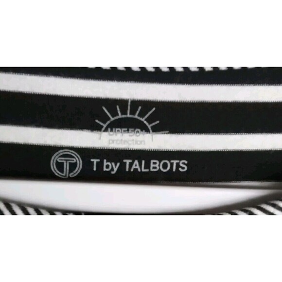T By Talbots Stripe Blouse Size XS UPF 50 Protection Rayon Long Sleeve - Picture 5 of 7